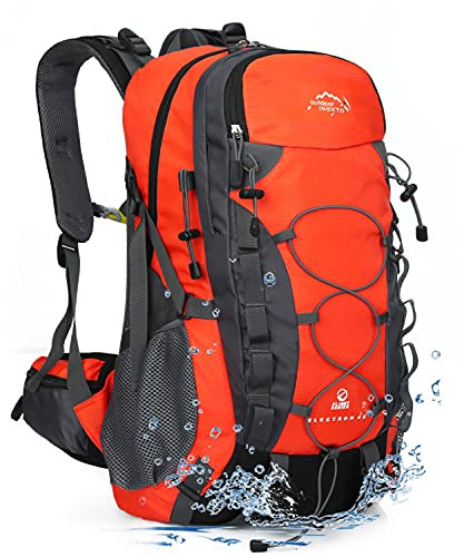 INOXTO Leichter Wanderrucksack 35L/40L Wanderrucksack mit wasserdichter Regenhülle für Reisen Camping Outdoor Herren und Damen