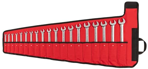 TEKTON Flex Head 12-Point Ratcheting Combination Wrench Set with Pouch, 19-Piece (6-24 mm) | WRC95403