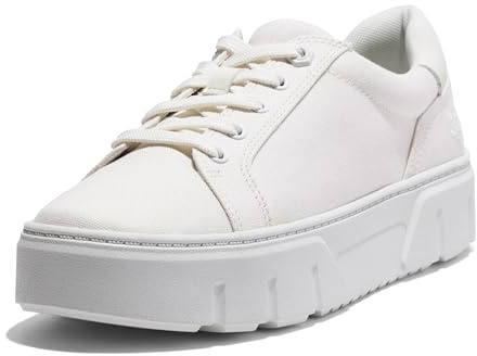 Timberland Laurel Court Canvas, Scarpe da Ginnastica Donna, Tela Bianca, 37.5 EU Larga