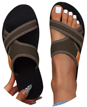tinetill Sandales D'été En Pour Femmes Pantoufles Plates Avec Séparateur D'Orteils Chaussures Orthopédiques Gros Orteil Mules Hallux Valgus Sandal D'Extérieur Légères Sandales De Plage