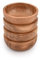 Mahasu Lot de 4 bols à soupe en bois d'acacia pour soupe et pâtes, four, bol en bois sculpté à la main (10,16 cm x 10,16 cm x 3,81 cm)
