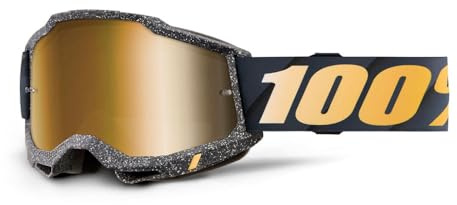 100% Accuri 2 Goggles - Eyewear for Motocross & Mountain Biking - Goggles for Dirt Bikes, Motorcycles & Bike Sports - Risland, Mirror True Gold Lens