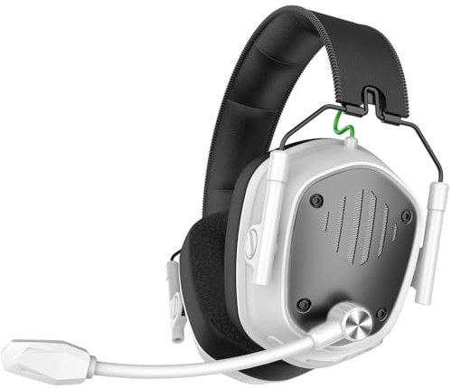 Skapendy VK81 Wireless Gaming Headset für PS5, PS4, PC, Mac, Mobile, 2.4GHz &5.4 Bluetooth Gaming Kopfhörer Mit Noise Cancelling Mikrofon, 20ms Latenz, 3D Surround Sound, LED Licht, 50Hrs -Schwarz