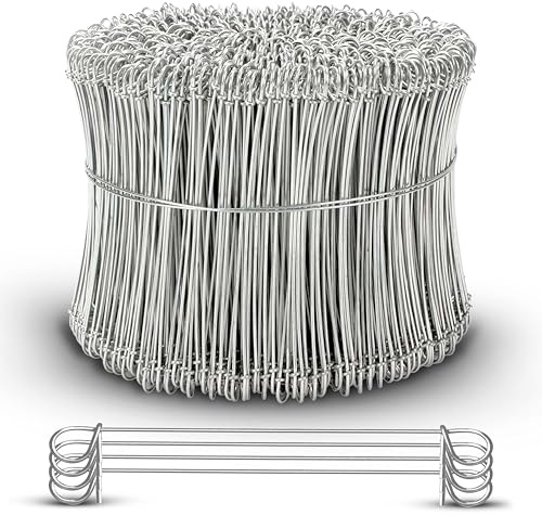8 Inch - 17 Gauge 1000 pcs STAINLESS STEEL Steel Double Loop Rebar Wire Bar Ties | Excellent Strength | Durable | SIMBA STEEL | Stainless 8in. 1000
