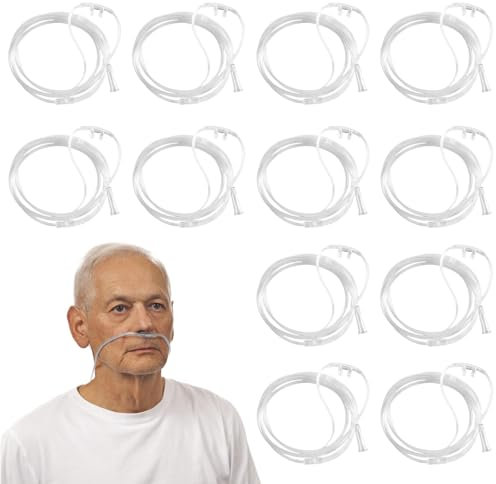 WANDGU Tubi per Ossigeno in Silicone: Confezione da 12 per Tubo per Ossigeno Nasale Trasparente a Prova di Rottura, 3m Cannula Nasale per Ossigeno per Terapia Respiratoria e Dispositivi di Inalazione