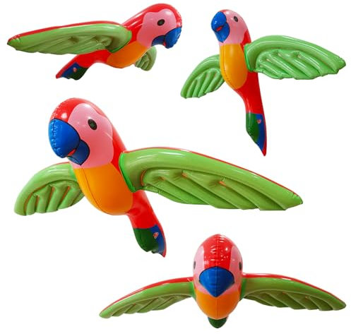 JWTRSVTY 4 PCS Perroquet Gonflable, Piscine Gonflable Perroquet Jouet, Décor De Perroquet De Gonflable, Perroquet Pirate Accessoire, pour Halloween, Hawaï, Carnaval, Plage, Fête Décoration(58 X 75 cm)