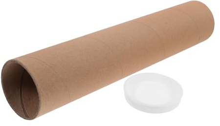 UKCOCO Tubo di Cartone Rigido in Carta Kraft Khaki per Poster Funzione Pitturabile e Conservazione, per Progetti Artistici a Casa e Trasporto Sicuro