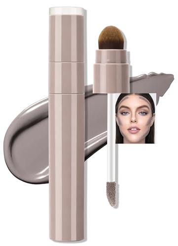 Jutqut Liquid Bronzer & Contour, långvarig, högpigmenterad, matt yta, lätt att fläcka, mjuk konsistens för konturerad smink, vegansk (01 kallgrå)