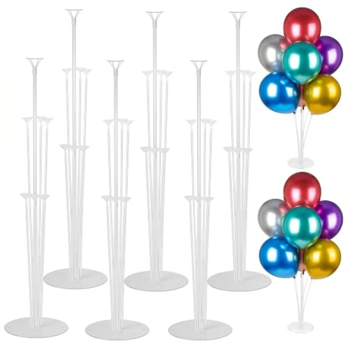 6 Sets Soporte Globos Cumpleaños Kit de soporte de globos de mesa Transparente Soporte Para Globos para Boda, Cumpleaños, Fiesta