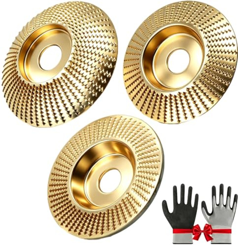 Set di Dischi per Intaglio del Legno per Smerigliatrice Angolare, Pro-grade Kit Per Incisione E Sgrossatura Ceppi Disco Sagomatura E Lavorazione Del Legno - Strumenti Lucidatura (3 Juego de piezas)