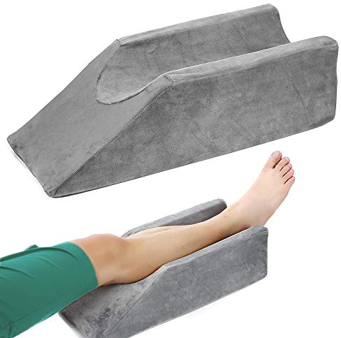 Zelen Elevation Pillow Bed Wedge for Legs Sleeping Foam Wedge Elevated Pillows Ortho Cushion Riser Knee Ankle Support Rest Legs Bolster Elevator Elevating Cushions Feet Protector (49cm Long)