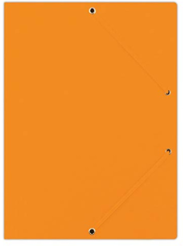 DONAU 8643080-12PL Premium hörnspännarmapp A4 tillverkad av stark färgspan-kartong/kartong presspanna vaxbelagd med 2 elastiska band | 10-pack, färg: orange | perfekt för kontor och skola | grön punkt