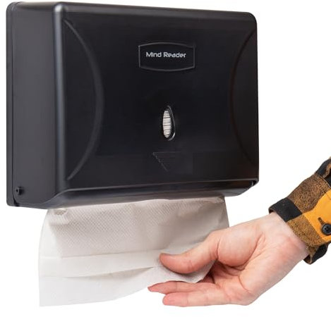 Mind Reader Distributeur de Serviettes en Papier Multi-Plis - Support Mural - Noir - 3,75 x 10,5 x 14 cm