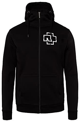 Rammstein Herren Kapuzenjacke Sehnsucht Schneider Offizielles Band Merchandise Fan Zipper schwarz mit mehrfarbigem Front, Back und Seiten Print (L)