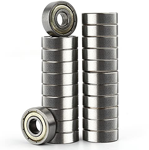 22pcs 608 ZZ Ball Bearings 608z Ball Bearing Deep Groove Miniature Ball Bearings Double Shielded for Inline Skates, Scooters, 8mm x 22mm x 7mm