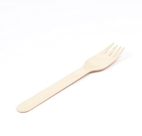 1000 Stück Holzgabel, 16 cm Einmalbesteck Holz Gabel Holzgabeln Holzbesteck