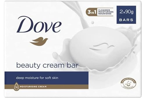 Dove Original Beauty Bar con ¼ di sapone idratante per una pelle più morbida, liscia e dall'aspetto più sano, 2 x 90 g