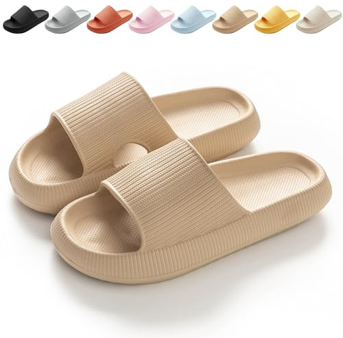 Calish Chanclas de baño para hombre y mujer Cozislides originales, Cloudyzz, zapatillas, nube, antideslizantes, pantuflas de baño, pantuflas de verano, chanclas para interiores y exteriores