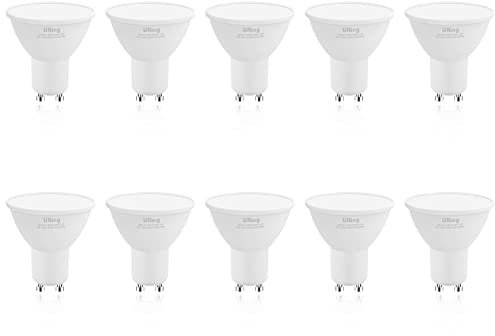 URing GU10 LED Neutralweiß 4.8W 4000K Lampe, Ersetzt 50W Halogenlampe leuchtmittel 500lm, Glühbirne Abstrahlwinkel 120° Energiesparlampe neutralweiß Nicht Dimmbar LED GU10 Spot Reflektor, 10 stück