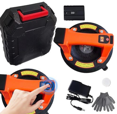 Saugnapf, 8 Glassauger Vakuumheber mit Druckanzeige und Akku Ladegerät Ein Tasten Inhalation/Luftablassen Glassauger Leistungsstarker Saugnapf mit tragbarem Werkzeugkasten Belastbarkeit 200kg