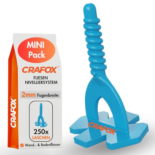 CRAFOX® Kakel Nivelleringssystem Tillbehör | 250x Gängstavar 2mm Fogbredd | Proffsverktyg för plattsättare | Läggningshjälp Dragstavar | Perfekt kakelsättning utan fogkryss