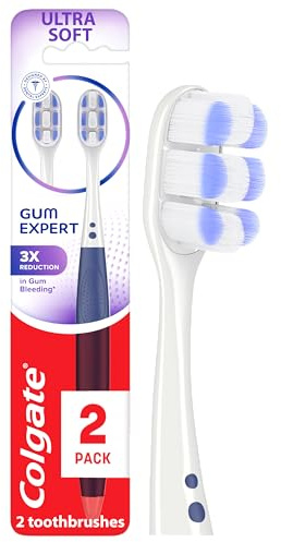 Colgate Gum Expert Ultra Soft Toothbrush Pack, Extra Soft Toothbrush for Sensitive Gums, Bleeding and Irritation, 2 Pack