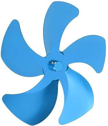 BROLEO Stove Fan Blade Replacement, 5 Blade, Blue, Improves Heating Efficiency, Easy Installation
