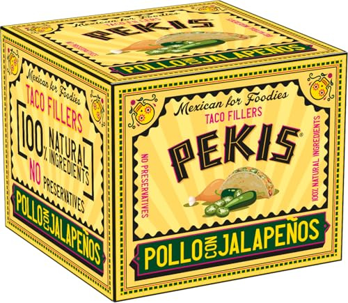 Pekis Pollo con Jalapeños Ready Meal 400g | 42% Chicken with Black Beans, Corn & Rice | Spicy Microwave Meal Ready in 60 Seconds | No Preservatives | Ideal for Tacos & Wraps | Serves 4 Shells
