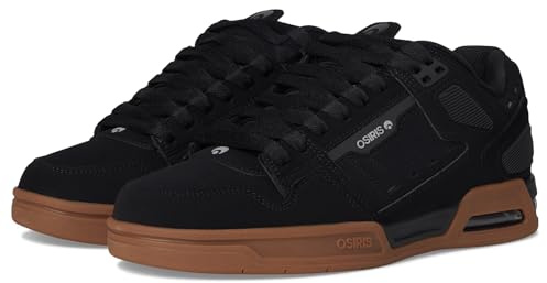 Osiris mäns Peril Skate-sko, Svart/svart/tuggummi, 42.5 EU