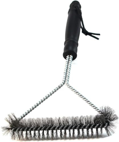 SkyJoy® Cepillo Barbacoa. Cerdas de Acero Inoxidable. Limpieza Triangular a 360°. Apto para encimeras de Cocina, Parrillas de Gas, Parrillas de carbón y Parrillas de Hierro Fundido.