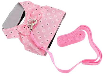 Gadpiparty Harnais Lapin Respirant Ajustable en Gilet Doux pour Promenade Extérieur, Taille M, Harnais avec Laisse, Adapté aux Lapins et Petits Animaux de Compagnie