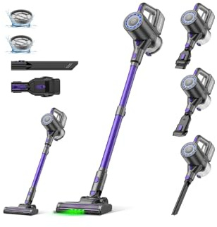 Suirviz Cordless Vacuum Cleaner, 40KPA/500W/35Mins, Powerful Suction with Green LED Dust Detection, Stick Vacuum Self-Standing, Lightweight Handheld Vacuum for Pet Hair, Carpet & Hard Floor