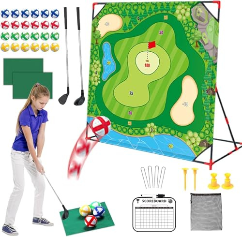 Golf lekset för hemmet med puttmatta, självhäftande bollar och bärväska – cornhole-spel för trädgård, tonåringar och vuxna