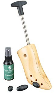 Langer & Messmer allunga scarpe da donne contro le pizzicature di scarpe, stivali o tacchi alti - in legno di faggio massiccio e meccanismo in metallo incluso spray allunga pelle 50ml