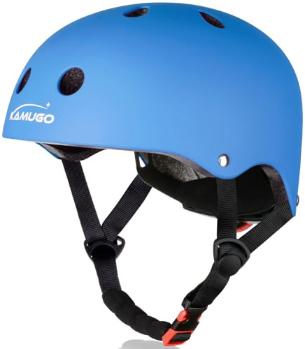 KAMUGO Kids Adjustable Helmet, Suitable for Toddler Kids Ages 2-8 Boys Girls, Multi-Sport Safety Cycling Skating Scooter Helmet (Blue, Small)