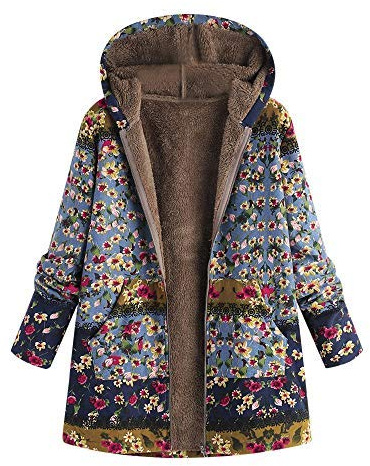 AngelZYJ Abrigo De Invierno Mujer Talla Grande Manga Larga Vintage Cremallera Señoras Abrigos con Bolsillos Gruesos De Lana