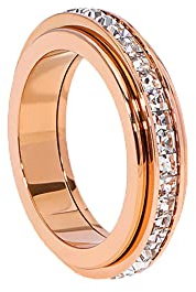 VCCKNB JEWELRY Fidget ringar för ångest, kubisk zirkonia spinnring anti-ångestringar för kvinnor flickor stress oro ring meditation ring band ring, Petite, titanstål, Kubisk zirkonia