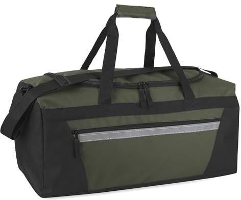 Sac de sport de voyage de 40 litres, 55,9 cm pour homme et femme, grand sac de sport avec bandoulière, sections, vert chasse, 22”L x 12”W x 9”H, Sportif