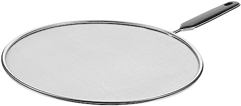 Amosfun Rete Petrolifera Schermo Splatter Paraspruzzi per Friggere Schizzi di Grasso Protezione dagli Schizzi Copertura Antigrasso per Padella Paraspruzzi D'olio Acciaio Inossidabile