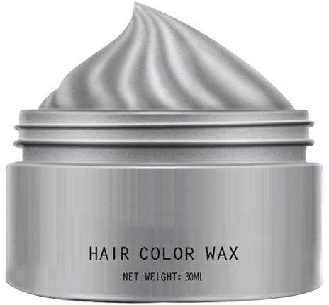 Crema de Tinte de Peinado Temporal para Hombres y Mujeres,Cera de Peinado Instantánea para Cosplay de Fiesta,Tinte Instantáneo para Cabello para Teñir el Cabello,Color Cabello Cera,Gris