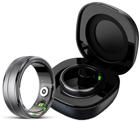 findtime Smart Ring Smartringe für Herren Damen Fitness Ring Tracker IP68 Wasserdicht Fitnessring Tracking Ring Android iOS Schrittzähler Pulsmesser SpO2 Schlaftracker Gesundheitsring Health Tracker