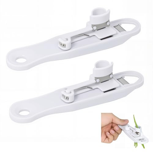 UIHRLM 2PCS Runner Bean Slicers, Multi-Functional Runner Bean Slicer and Stringer, Hand-Held Green Bean Cutter French Style Cutter Kitchen Accessories for Home, Restaurant Use (White)