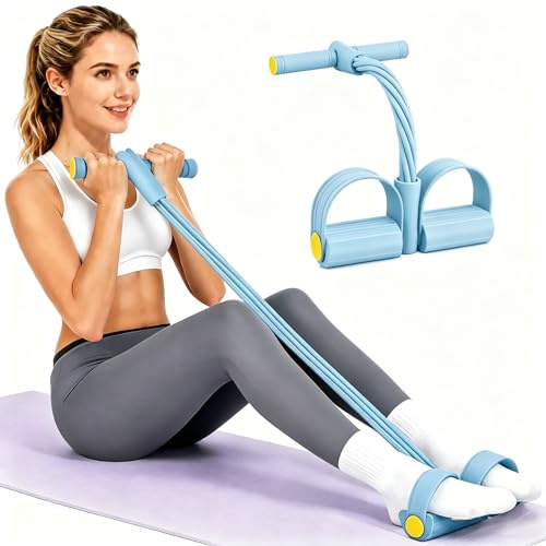Foot Pedal Resistance Bands with Handle, Sit-Up Training Equipment, Workout Bands,Full Body Fitness Expander for Home Gym, Leg Trainer for Fitness,Abs, Arms, Weight Loss, Yoga