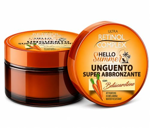 Retinol Complex Crema Super Bronceadora con Betacaroteno, Activador de Melanina, Resistente al Agua, 150 ml