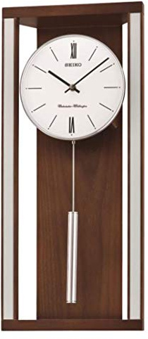 Seiko Modern & Sophisticated Wall Clock with Pendulum and Dual Chimes