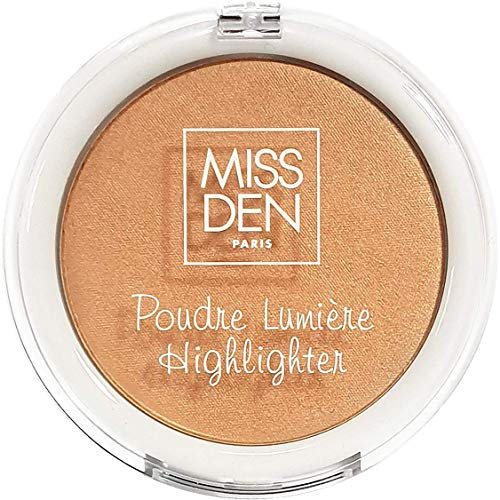 Miss Den - Poudre Lumière Highlighter - Teinte 679 Éclat Doré - Illumine et Redessine les Traits - Texture Soyeuse