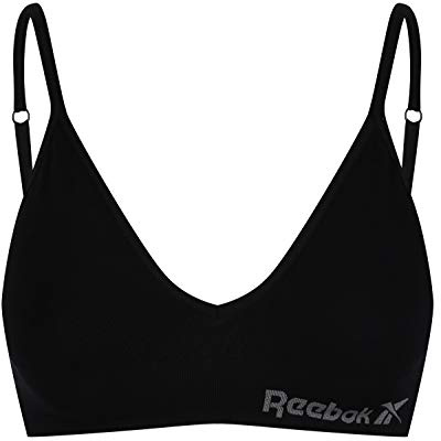 Reebok Donna, Reggiseno Senza Cuciture, Nero, XS