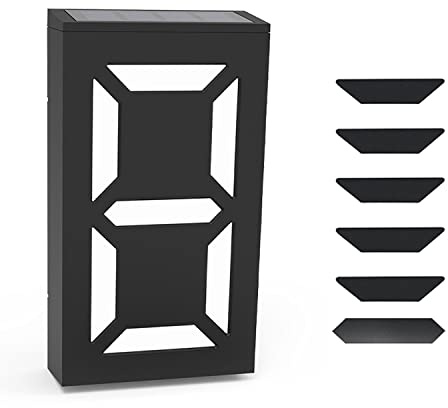 KINGCOO Luce solare per numero civico esterno, impermeabile, con luce a LED, per indirizzo, cassetta postale, porta, porta, lampada notturna, numero fai da te, 0-9, illuminazione per esterni (luce