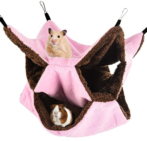 olyee Meerschweinchen Hängematte, Hängematte für Kleintiere, Kuschelhöhle Meerschweinchen, Weiche und Warme Haustiere Käfig Haustier Hängematte für Hamster, Frettchen Käfig