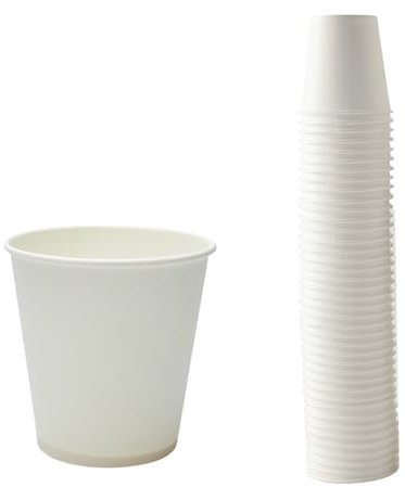 AIOS Environentally Friendly Paper Shot Glasses 50ml. Double Shot Capacity. Sleeve of 50. Ideal for Sampling and Tasting All Beverages.